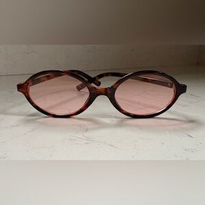 MiuMiu Inspired Tortoise Shell Rose Colored Sunglasses